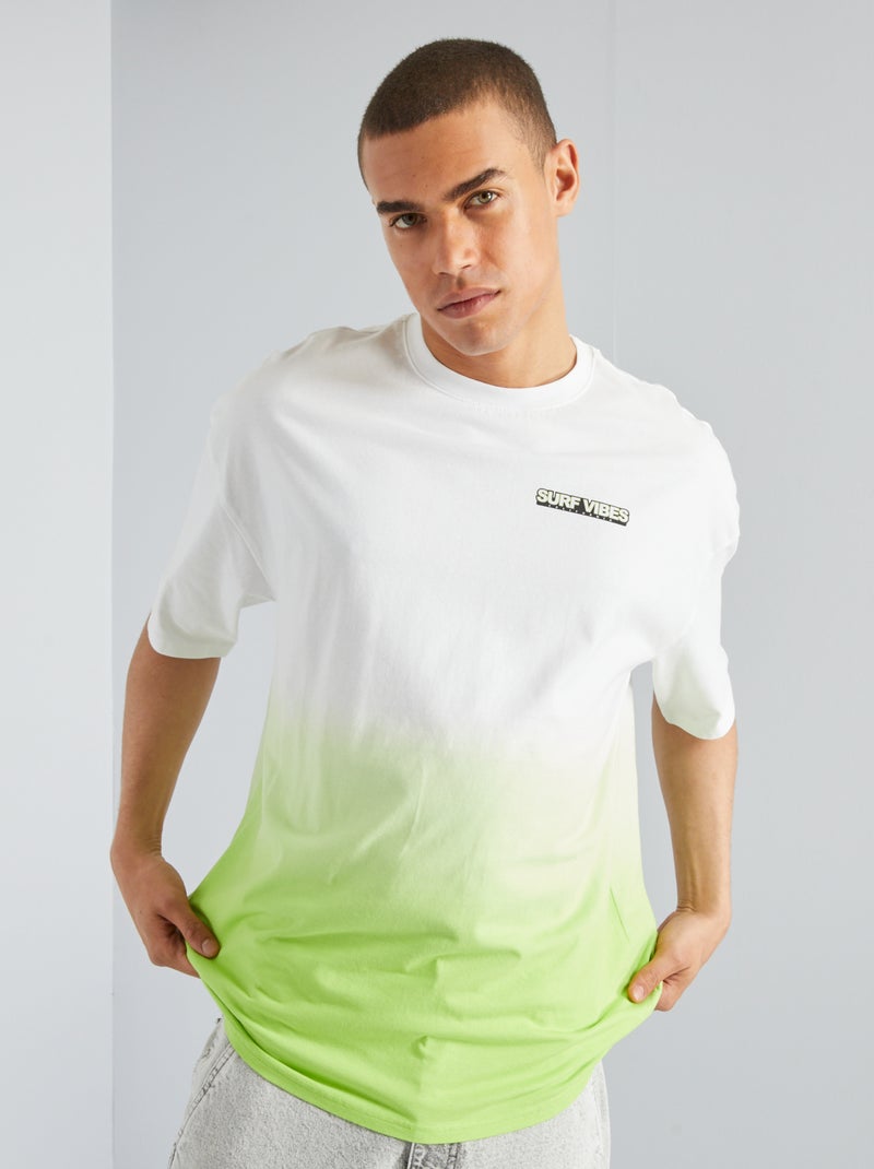 T-shirt con colore sfumato VERDE - Kiabi