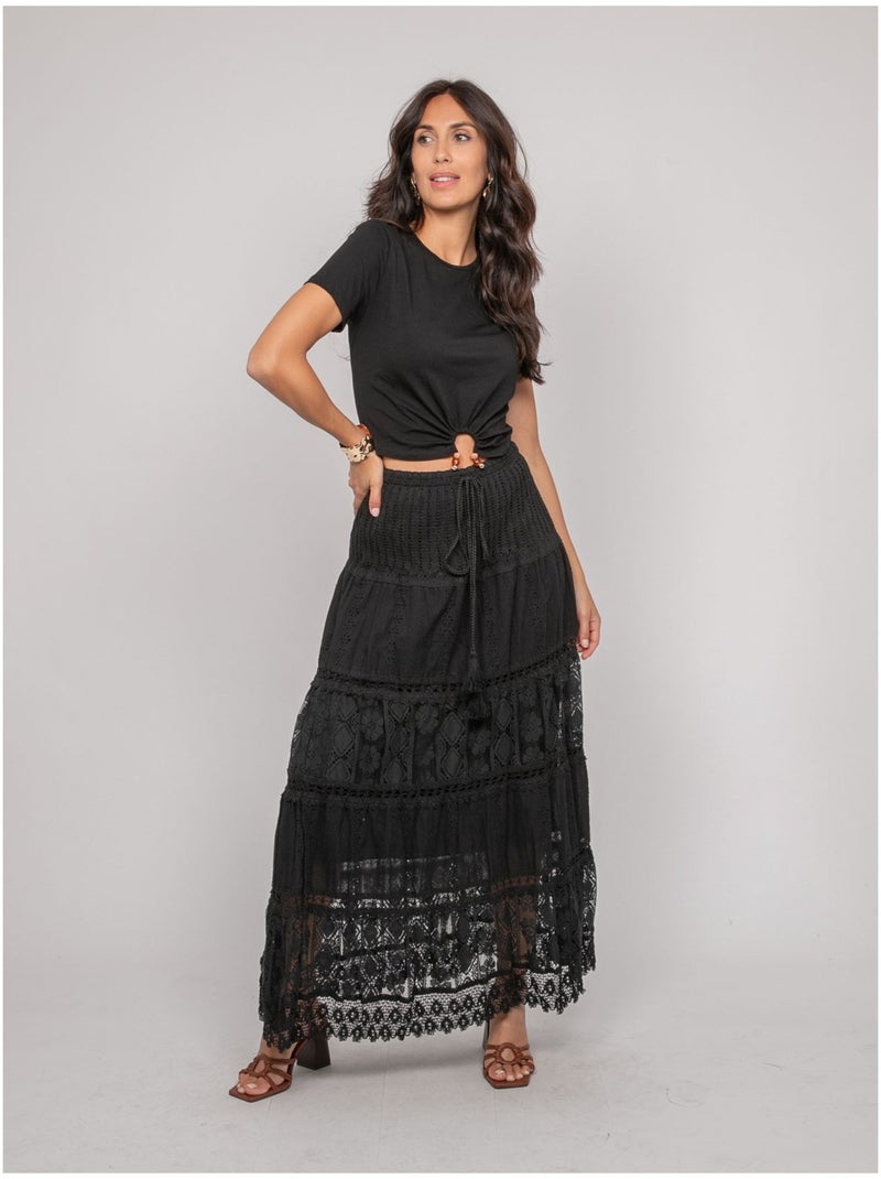 T-shirt con dettagli gioiello FUXIANO Nero - Kiabi