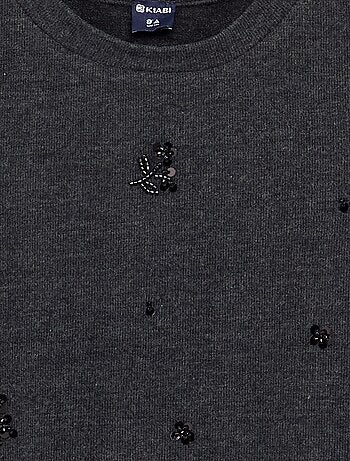 T-shirt con dettagli in perle