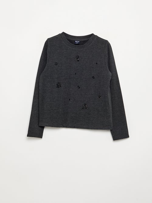 T-shirt con dettagli in perle - Kiabi T-shirt con dettagli in perle - Kiabi