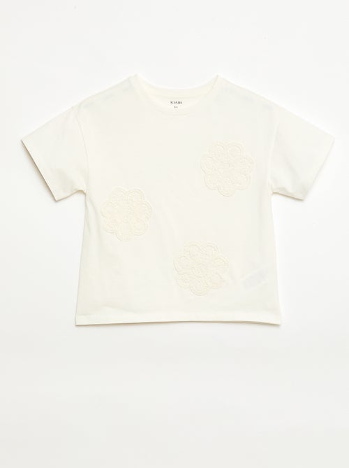 T-shirt con fiori in macramè - Kiabi