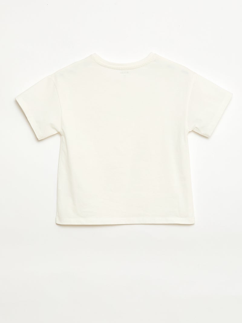 T-shirt con fiori in macramè Bianco - Kiabi