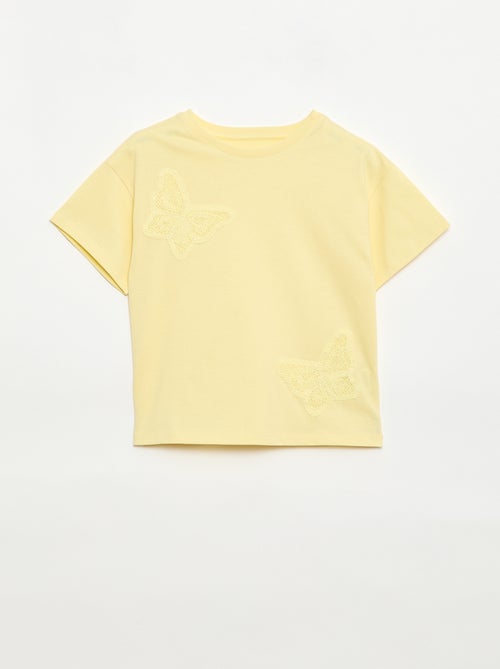 T-shirt con fiori in macramè - Kiabi