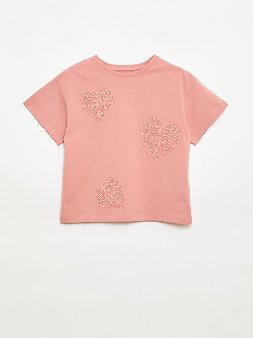 T-shirt con fiori in macramè - Kiabi