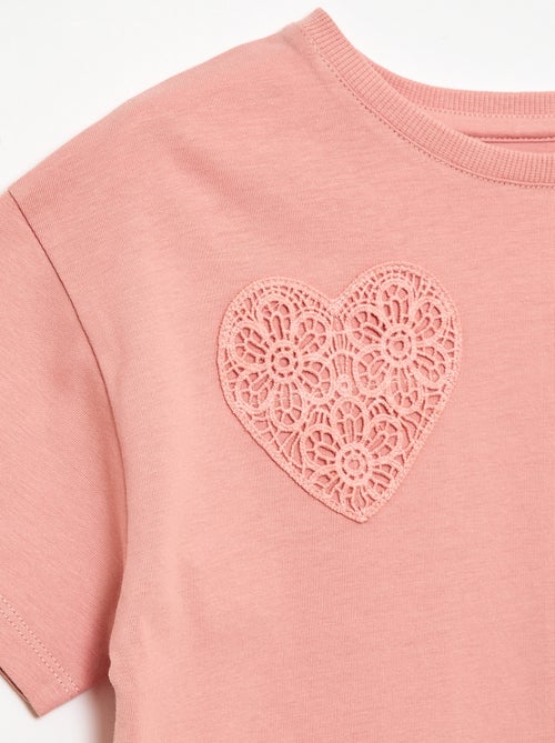 T-shirt con fiori in macramè - Kiabi