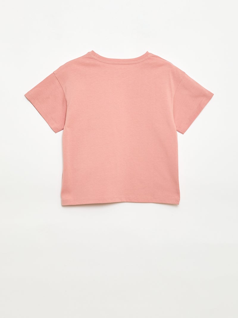 T-shirt con fiori in macramè Rosa - Kiabi