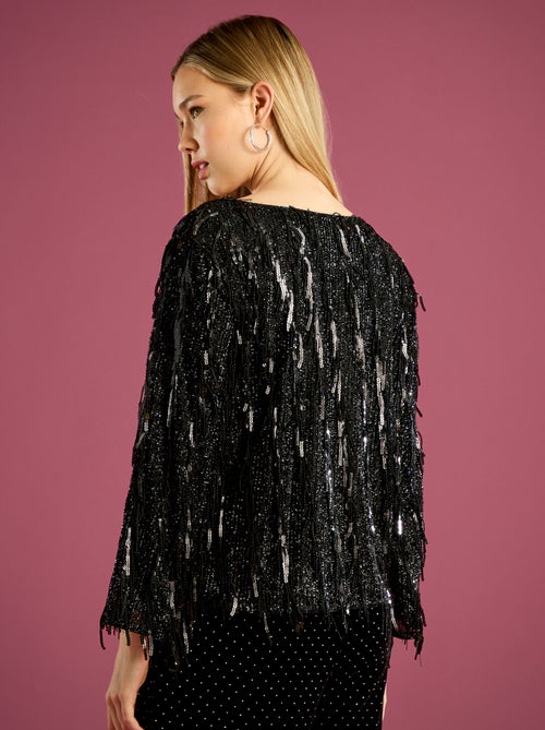 T-shirt con frange e paillettes - Kiabi