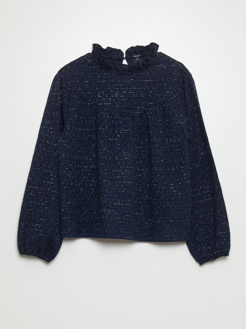 T-shirt con fru-fru blu - Kiabi