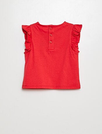 T-shirt con giromanica con volant