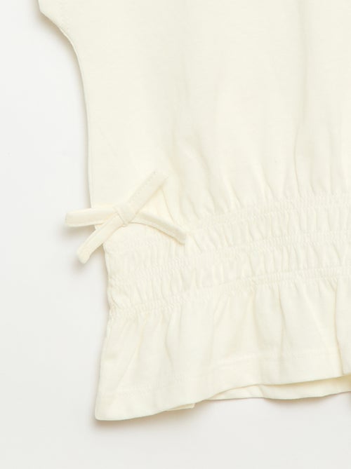 T-shirt con inserto a nido d'ape e nodi in vita - Kiabi