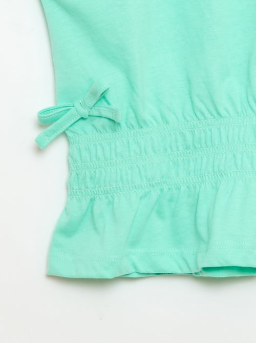 T-shirt con inserto a nido d'ape e nodi in vita - Kiabi