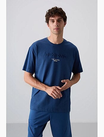 T-shirt con logo oversize in cotone e poliestere tommy