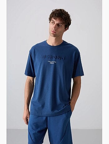 T-shirt con logo oversize in cotone e poliestere tommy