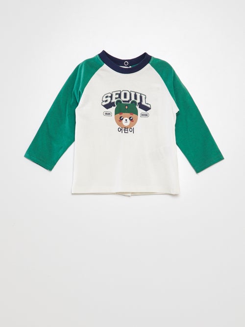 T-shirt con manica americana e stampa 'Seoul' - Kiabi