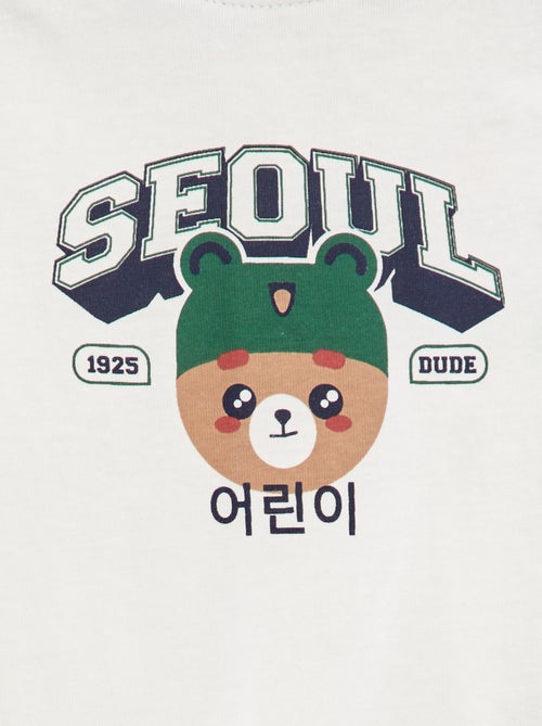 T-shirt con manica americana e stampa 'Seoul' - Kiabi