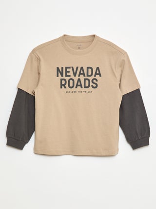 T-shirt con manica doppia