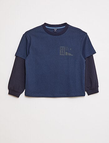 T-shirt con manica doppia