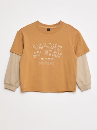 T-shirt con manica doppia