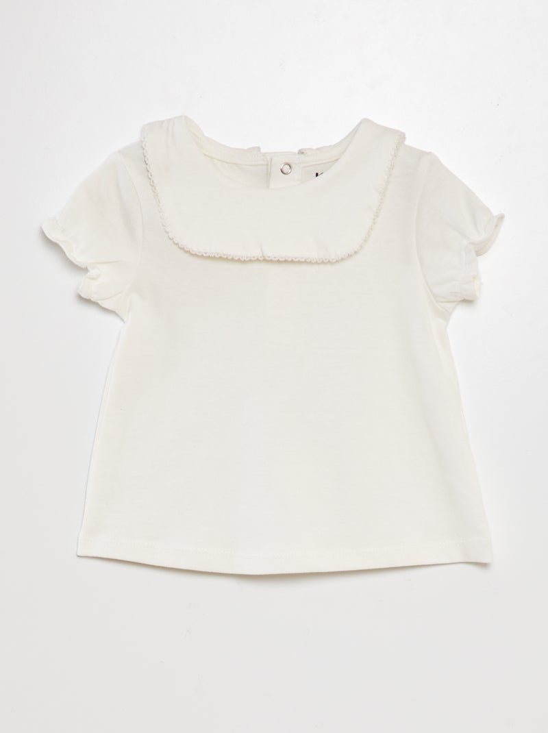 T-shirt con maniche a palloncino BIANCO - Kiabi