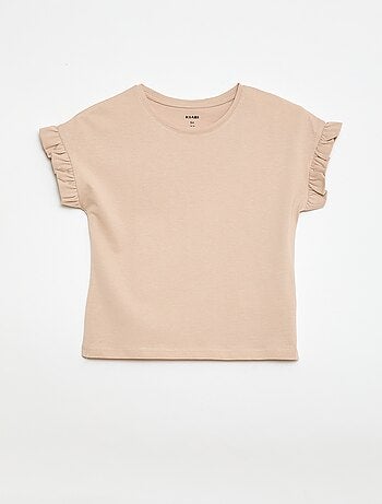 T-shirt con maniche a volant