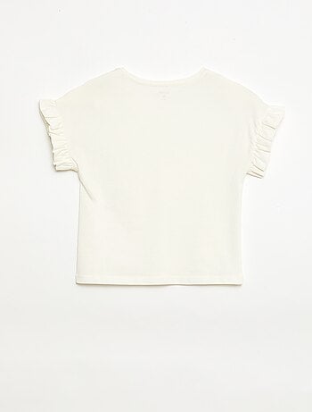T-shirt con maniche a volant