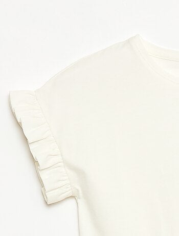 T-shirt con maniche a volant
