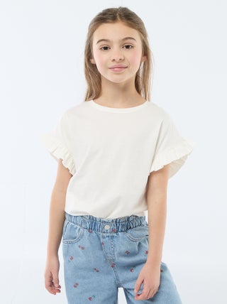 T-shirt con maniche a volant