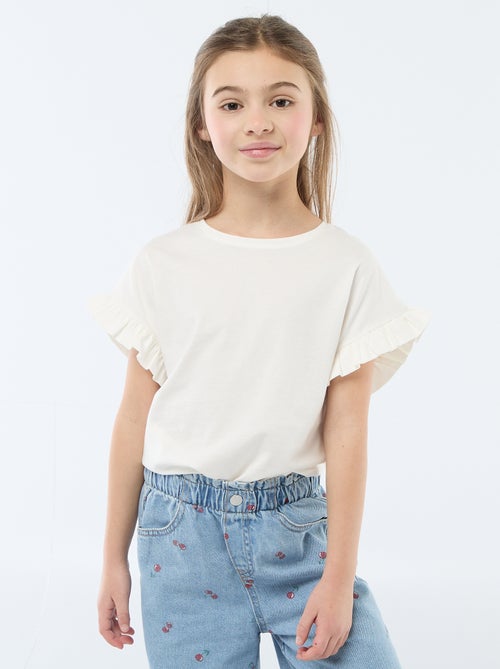 T-shirt con maniche a volant - Kiabi