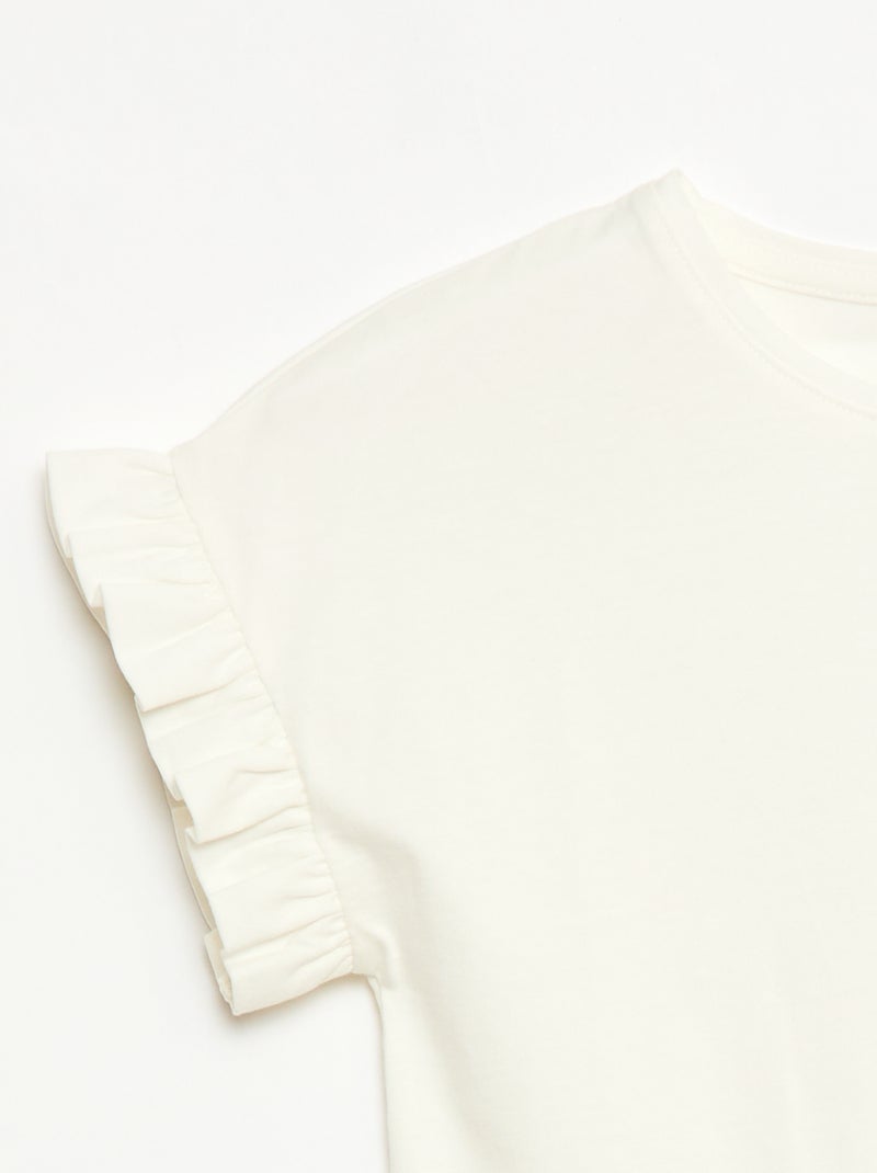 T-shirt con maniche a volant Bianco - Kiabi