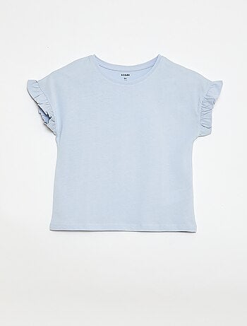 T-shirt con maniche a volant