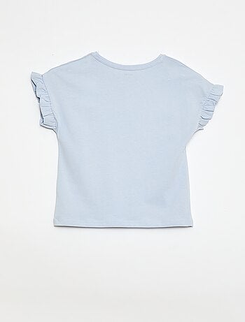 T-shirt con maniche a volant