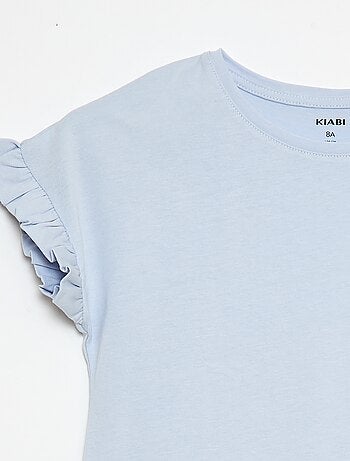 T-shirt con maniche a volant