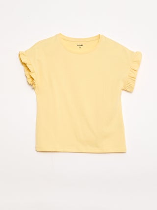 T-shirt con maniche a volant