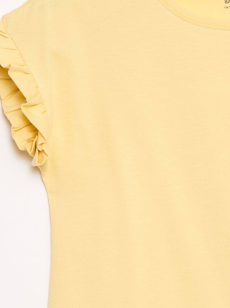 T-shirt con maniche a volant Giallo - Kiabi