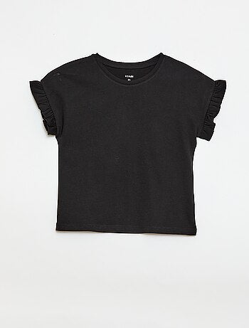 T-shirt con maniche a volant