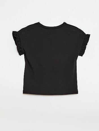 T-shirt con maniche a volant