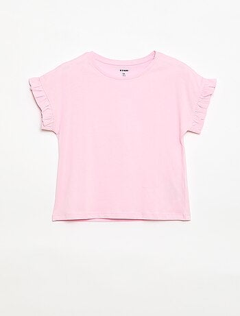 T-shirt con maniche a volant