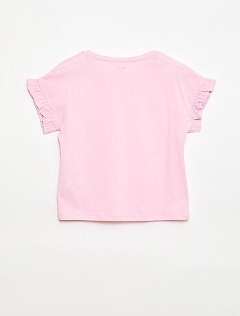 T-shirt con maniche a volant