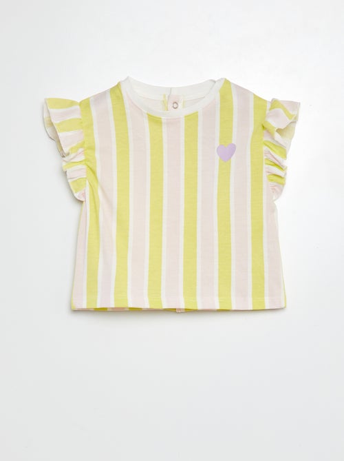 T-shirt con maniche con volant - Kiabi