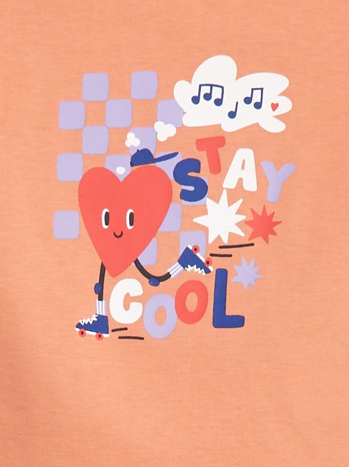 T-shirt con maniche corte risvoltate - Grafik Edition - Kiabi