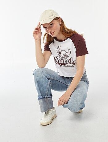 T-shirt con maniche raglan 'Stitch'