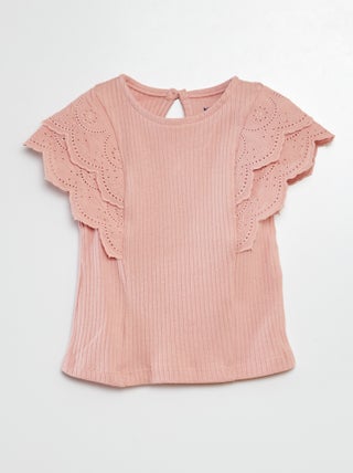T-shirt con maniche ricamate