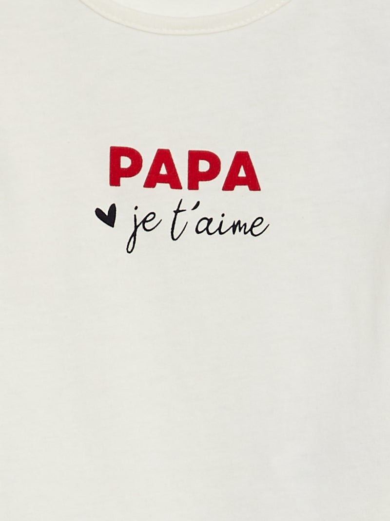 T-shirt con messaggio BIANCO - Kiabi