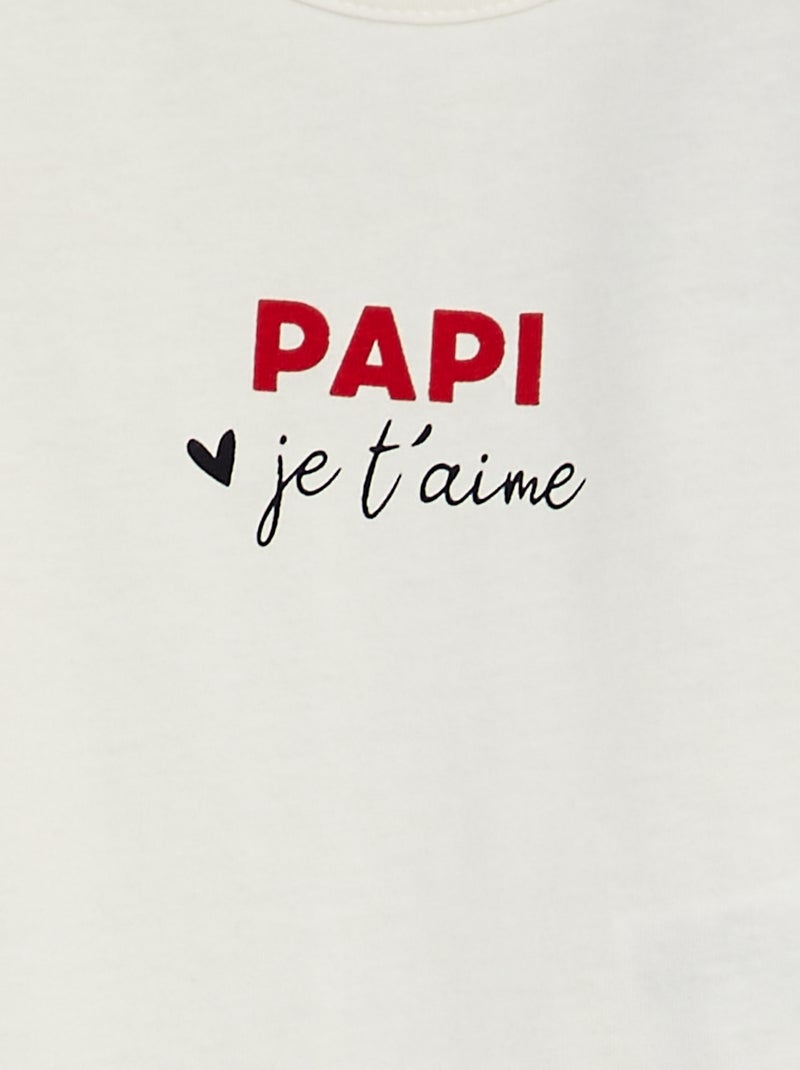 T-shirt con messaggio BIANCO - Kiabi
