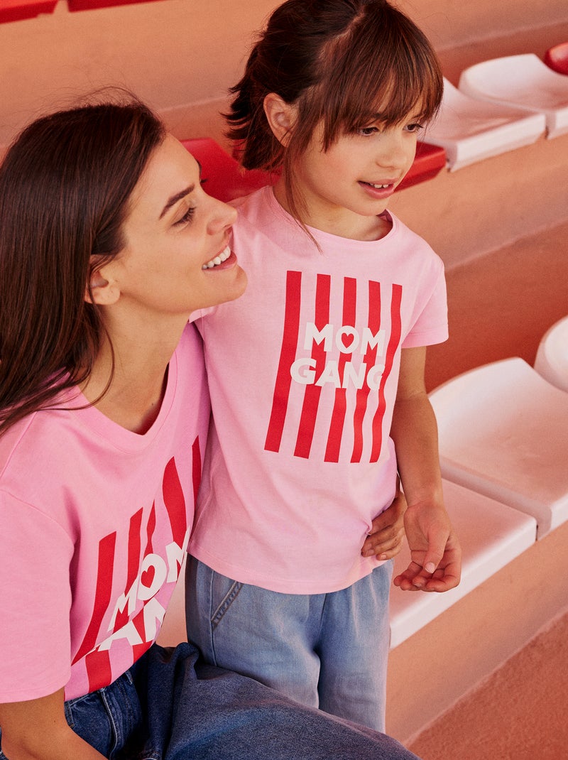 T-shirt con messaggio festa della mamma Rosa - Kiabi