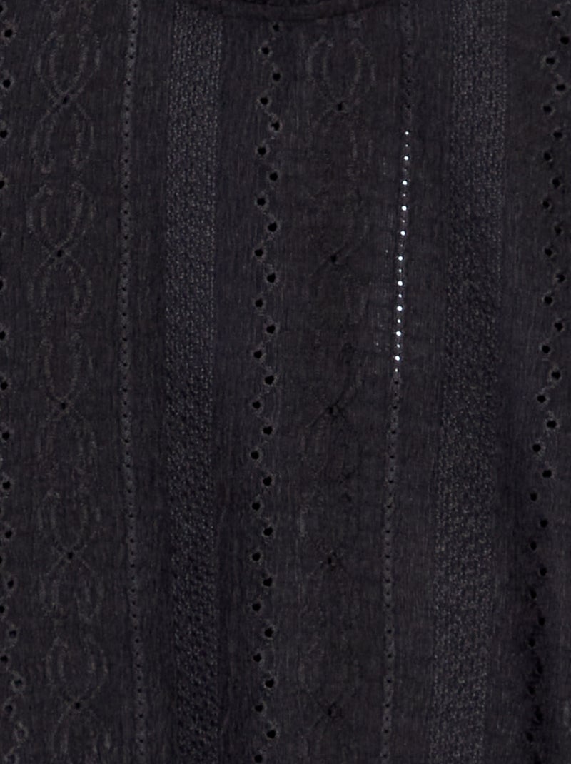 T-shirt con motivi traforati nero - Kiabi