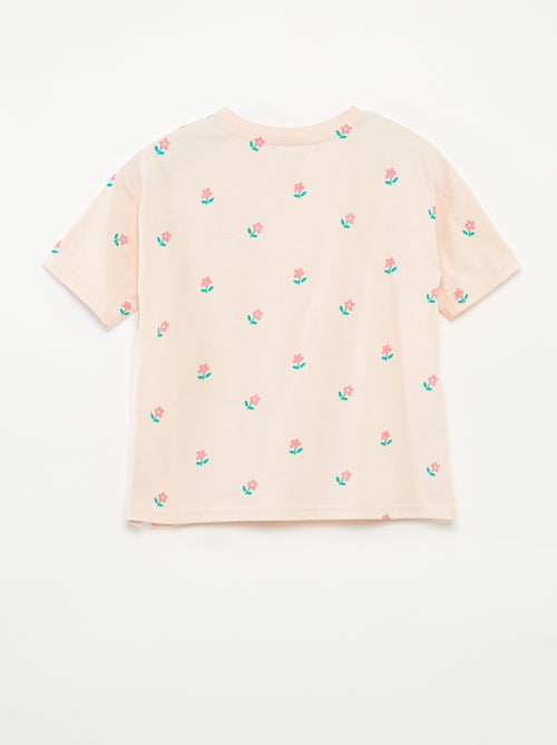 T-shirt con motivo e apertura con bottoni a pressione sulla spalla - So Easy - Kiabi