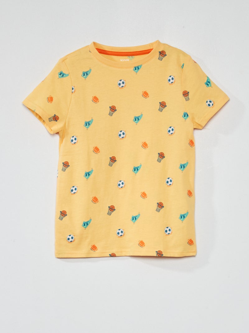 T-shirt con motivo in puro cotone ARANCIONE - Kiabi