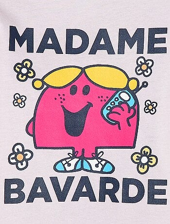 T-shirt con motivo 'Signor Rossi e Signorina Rosa' in cotone