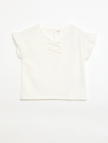 T-shirt con nodi decorativi